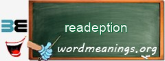 WordMeaning blackboard for readeption